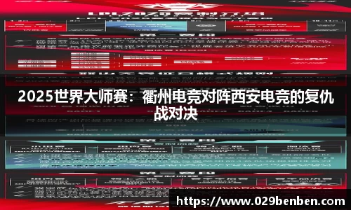 2025世界大师赛：衢州电竞对阵西安电竞的复仇战对决